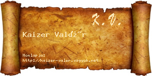 Kaizer Valér névjegykártya